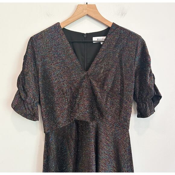 Elliatt Multi Color Sparkle Swing Dress Black Size M - Picture 2 of 7